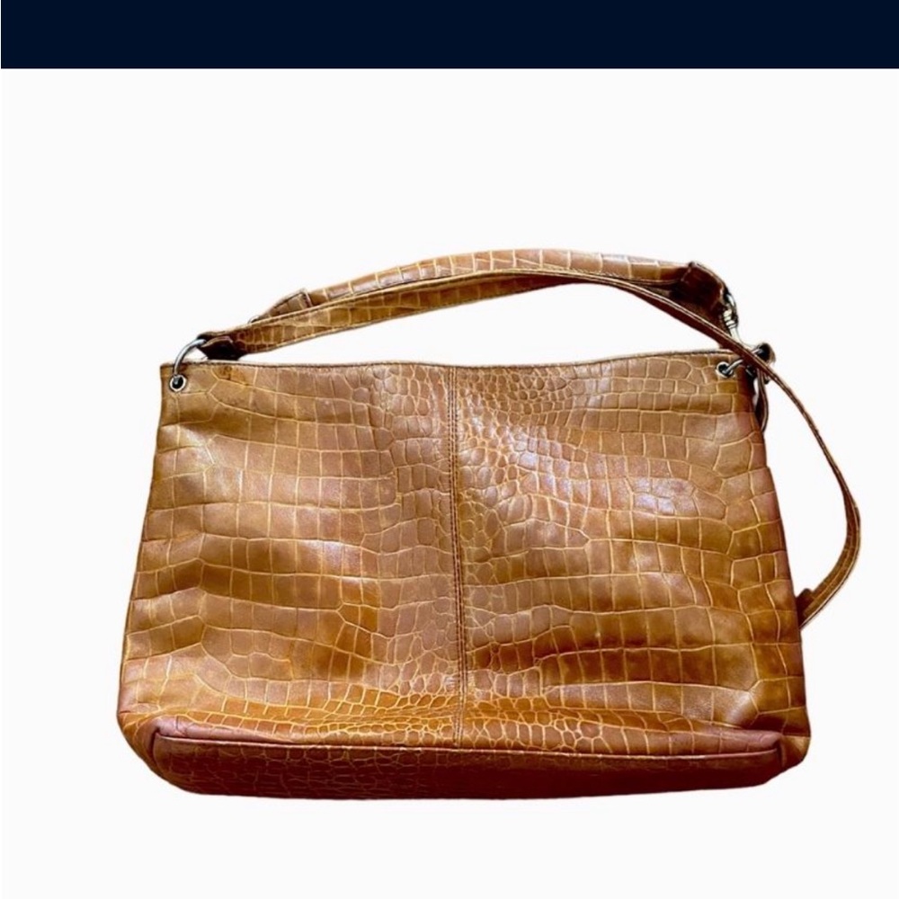 Brown Embossed Shoulder Bag